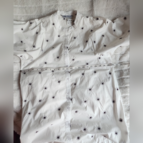 Zara FLORAL EMBROIDERY DRESS MIDI WHITE Sizes available M and L NWT - Picture 11 of 13